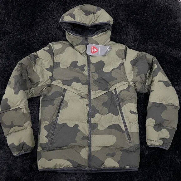 Nike ThermaFit Windrunner Insulated Puffer Jacket Green Camo DQ4935-222 Men  Sz S